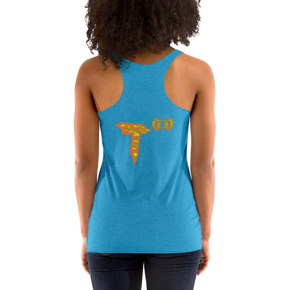 Next Level Women's Racerback Tank "DNA TREE VORTEX" Tiger Stripe Tang Edition