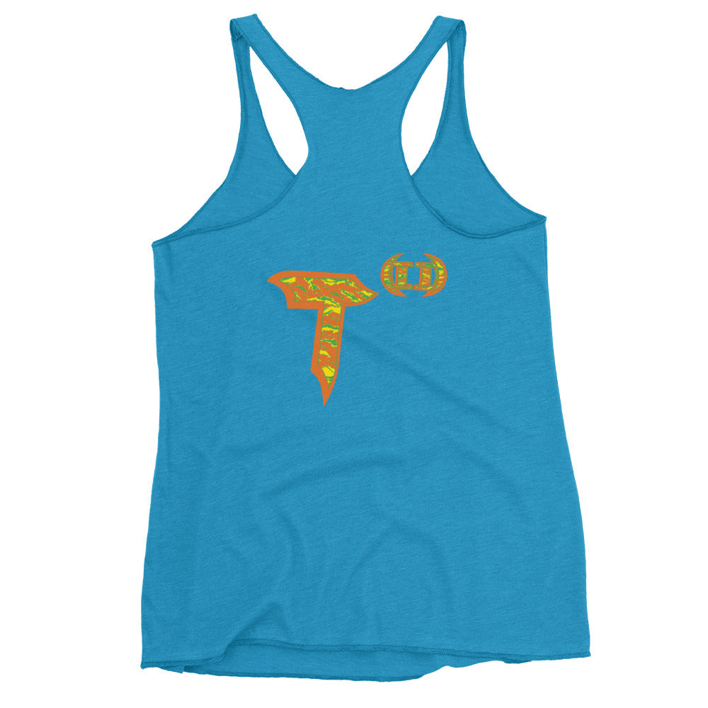 Next Level Women's Racerback Tank "DNA TREE VORTEX" Tiger Stripe Tang Edition
