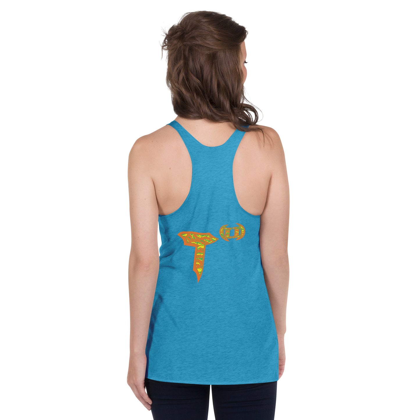 Next Level Women's Racerback Tank "DNA TREE VORTEX" Tiger Stripe Tang Edition