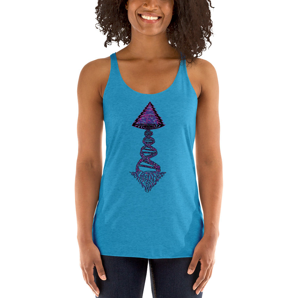 Next Level Women's Racerback Tank "DNA TREE VORTEX" Tiger Stripe Magic Edition
