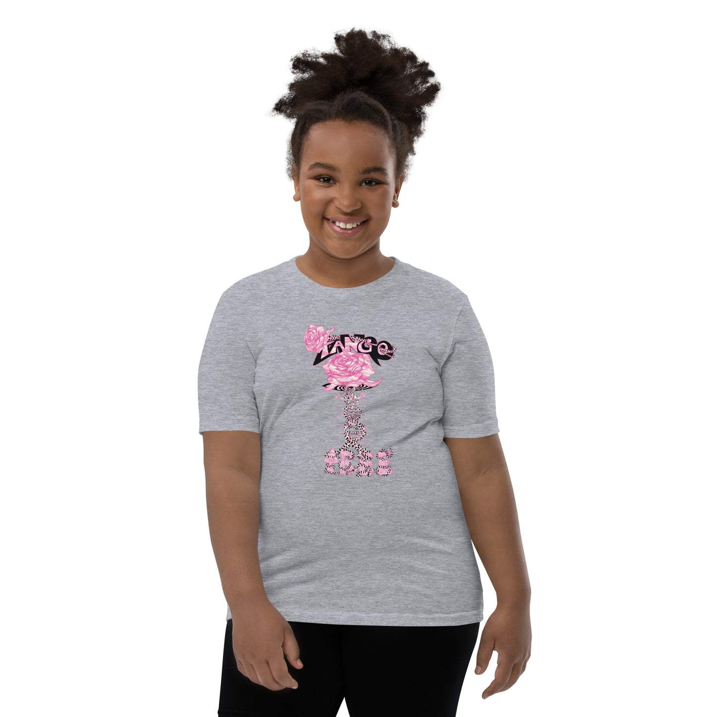 Youth Short Sleeve T-Shirt "Tango Pink Rose of Life Vortex"