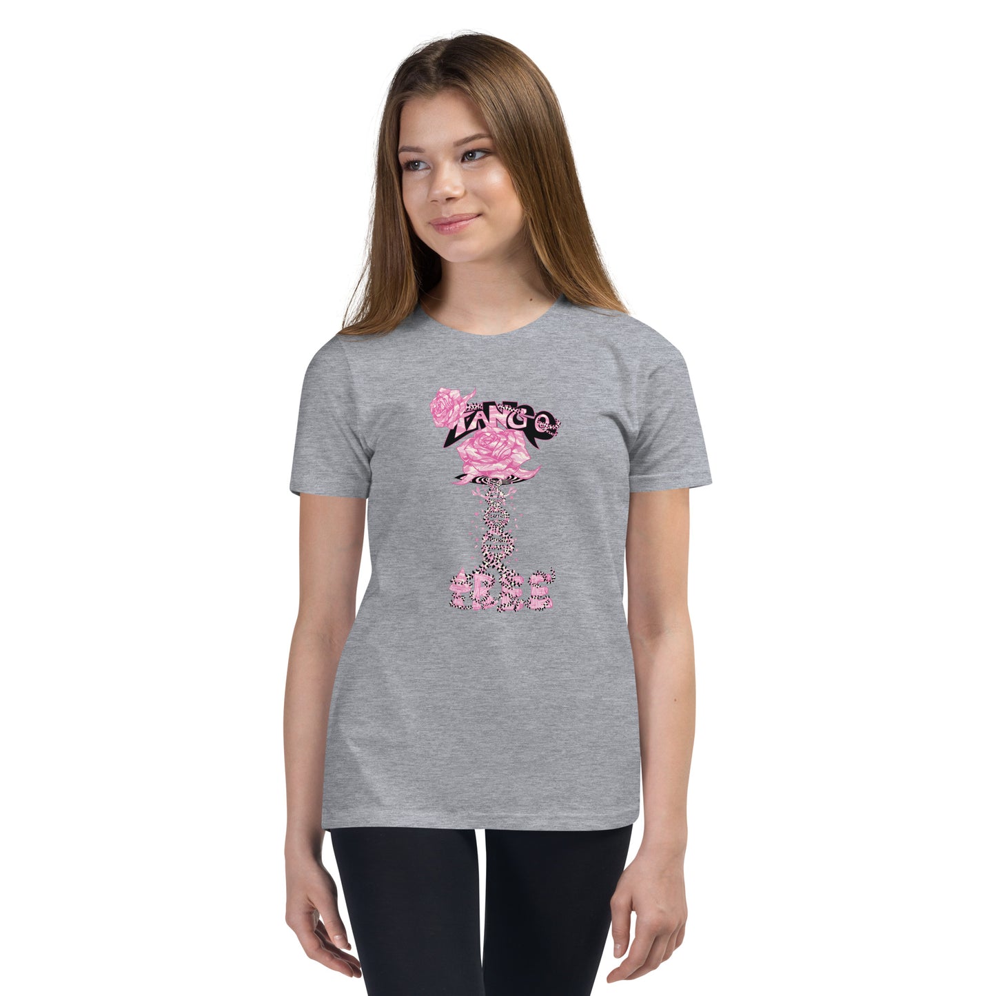 Youth Short Sleeve T-Shirt "Tango Pink Rose of Life Vortex"