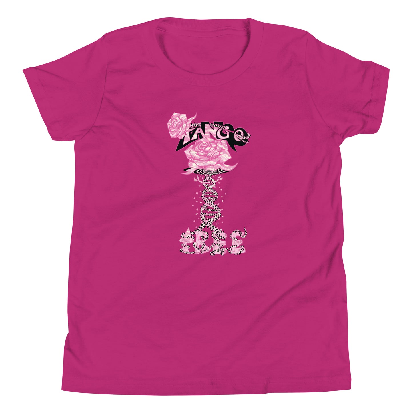 Youth Short Sleeve T-Shirt "Tango Pink Rose of Life Vortex"