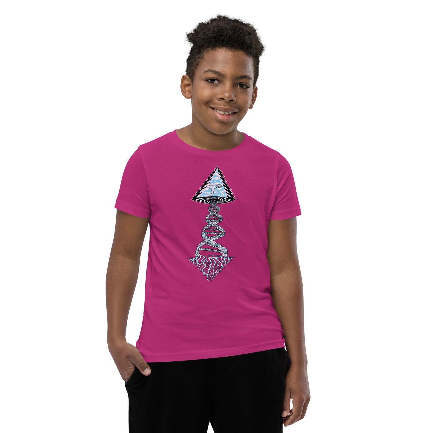 Youth Short Sleeve T-Shirt "Elegant Edition" Tango Tree of Life Vortex