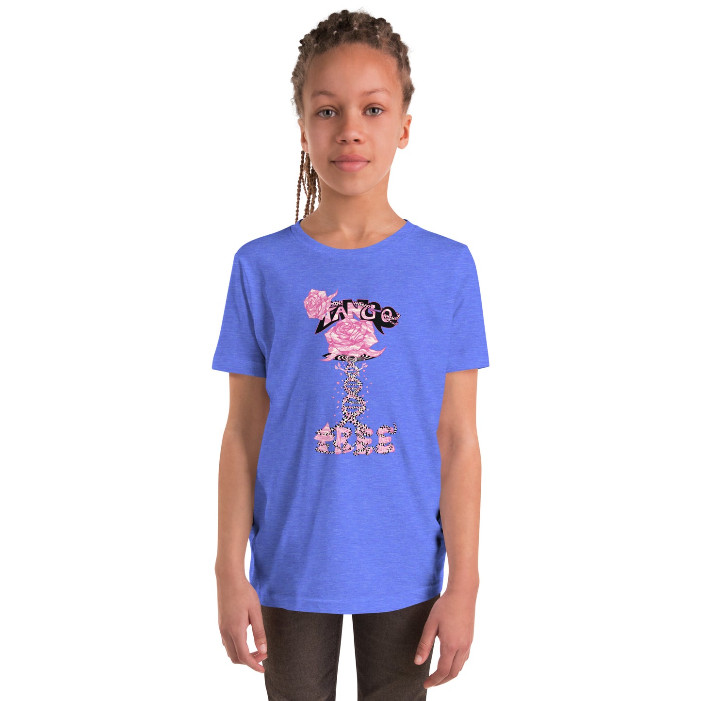 Youth Short Sleeve T-Shirt "Tango Pink Rose of Life Vortex"