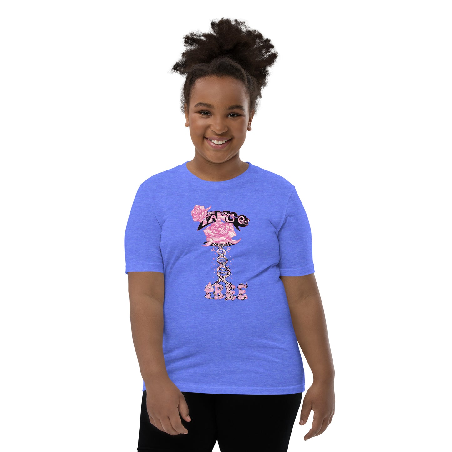 Youth Short Sleeve T-Shirt "Tango Pink Rose of Life Vortex"