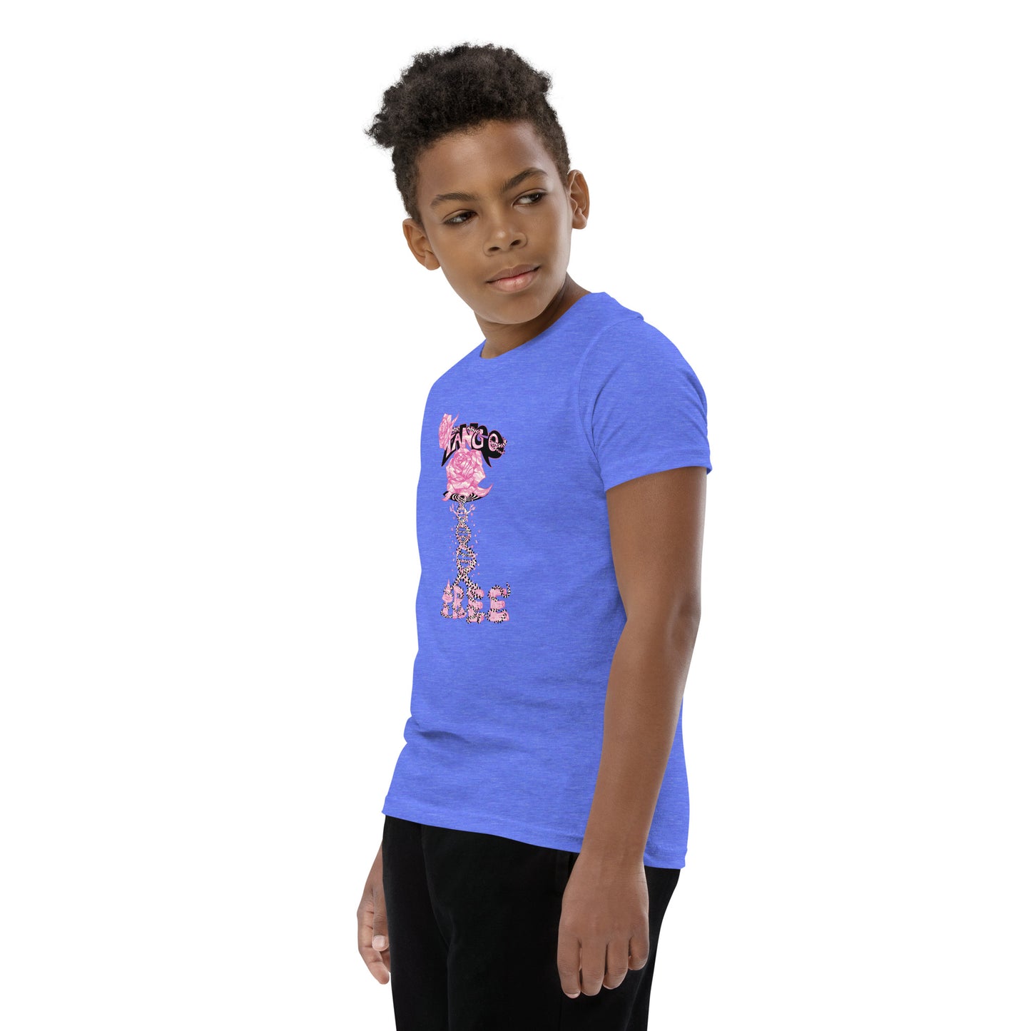 Youth Short Sleeve T-Shirt "Tango Pink Rose of Life Vortex"