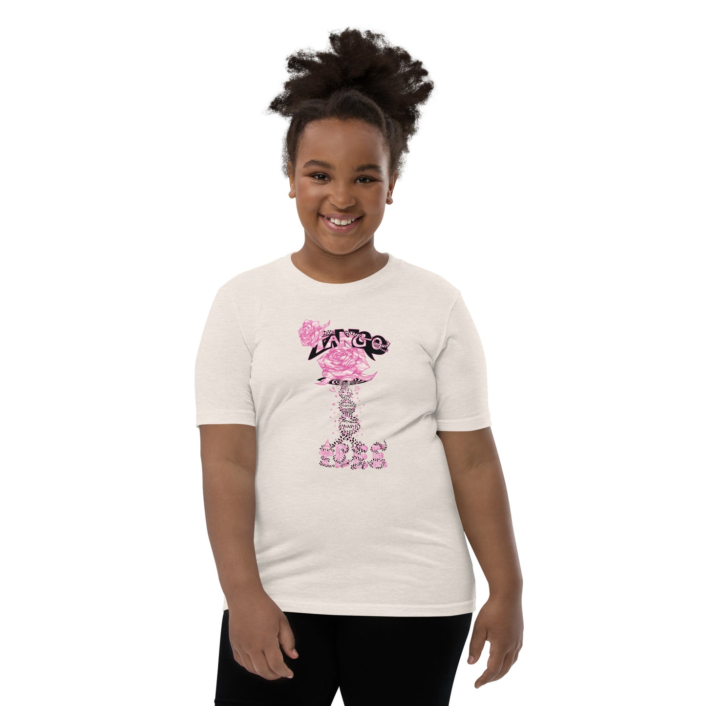 Youth Short Sleeve T-Shirt "Tango Pink Rose of Life Vortex"