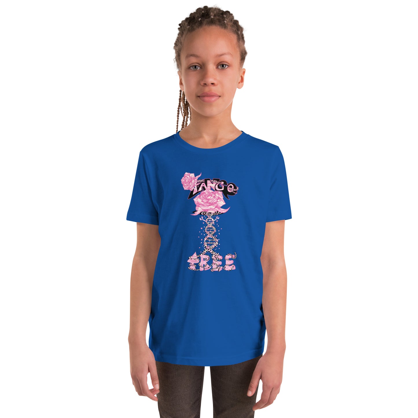 Youth Short Sleeve T-Shirt "Tango Pink Rose of Life Vortex"