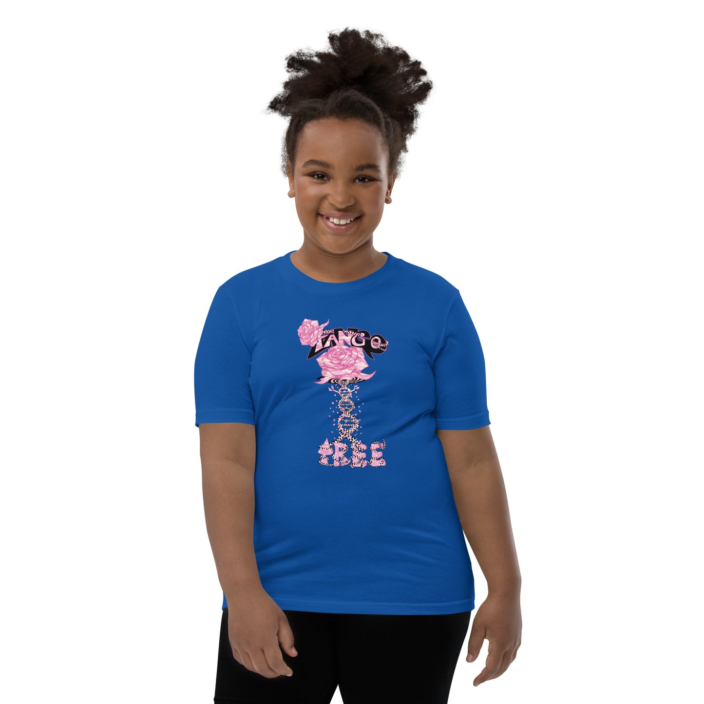 Youth Short Sleeve T-Shirt "Tango Pink Rose of Life Vortex"