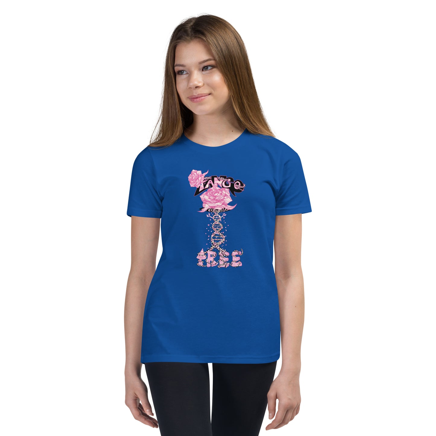 Youth Short Sleeve T-Shirt "Tango Pink Rose of Life Vortex"