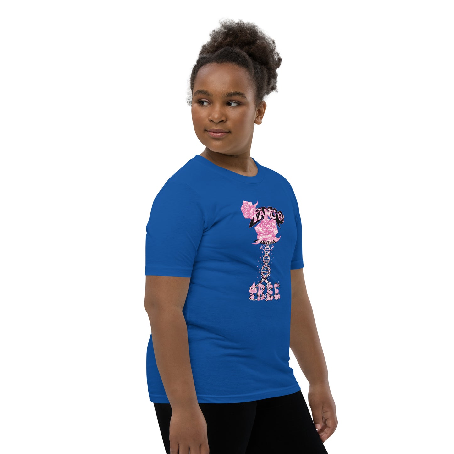 Youth Short Sleeve T-Shirt "Tango Pink Rose of Life Vortex"