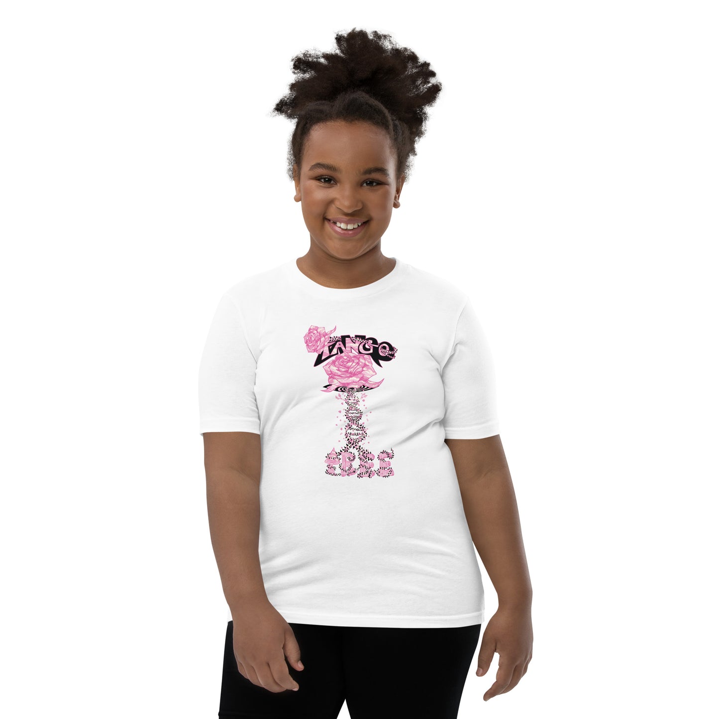 Youth Short Sleeve T-Shirt "Tango Pink Rose of Life Vortex"