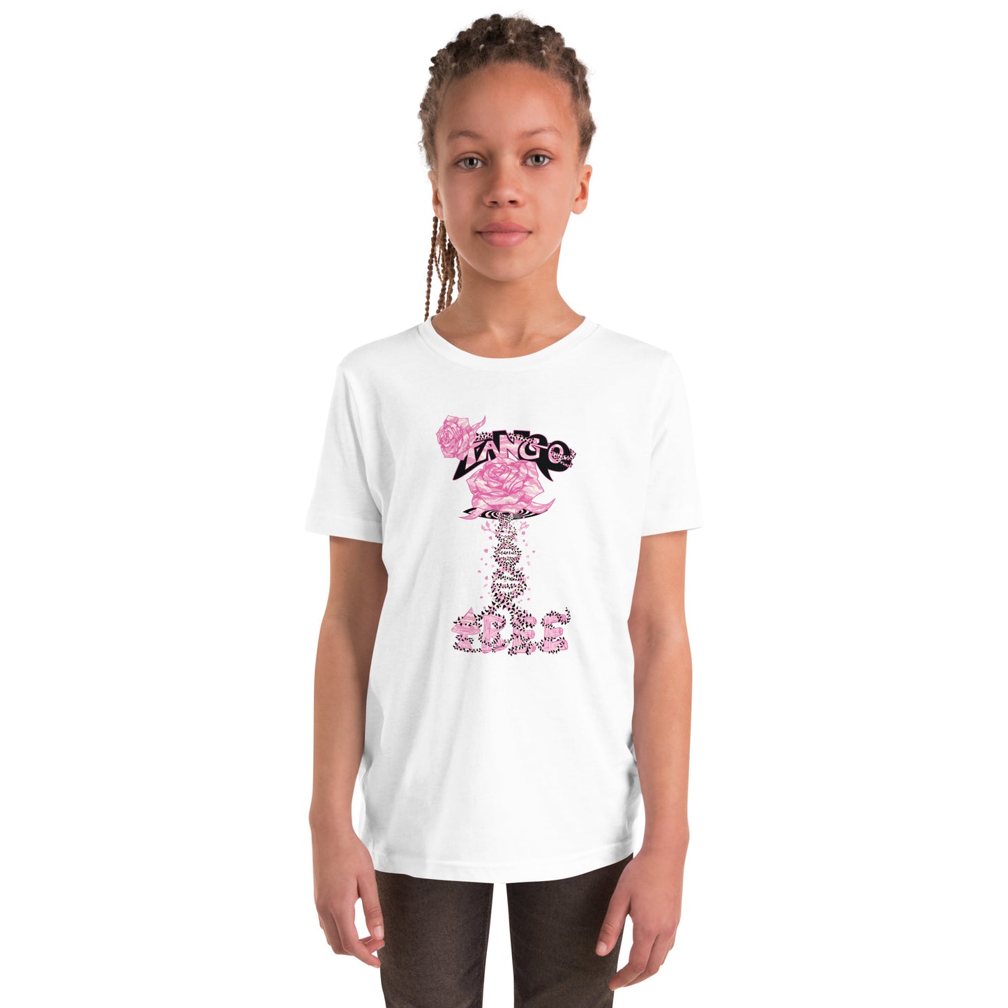 Youth Short Sleeve T-Shirt "Tango Pink Rose of Life Vortex"