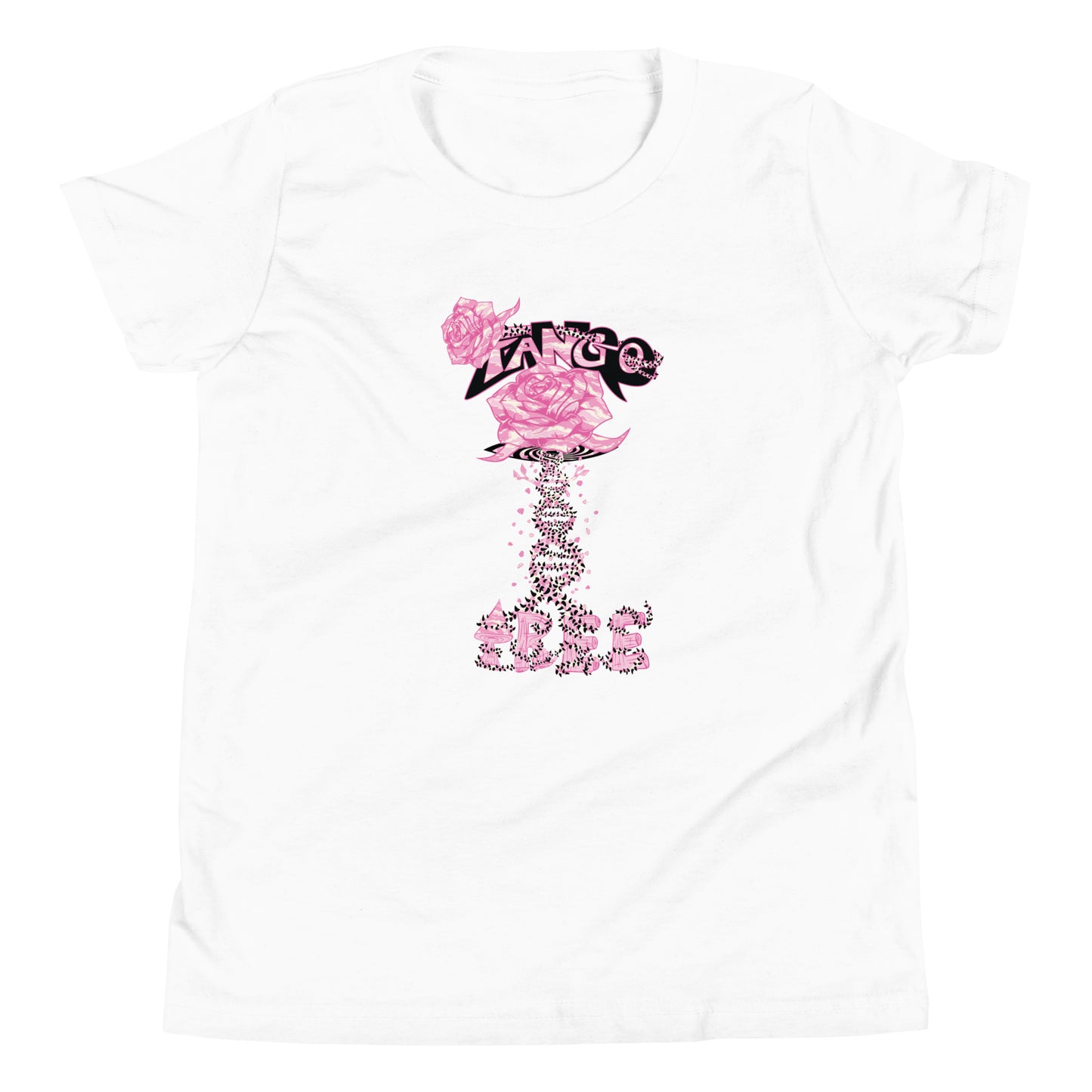 Youth Short Sleeve T-Shirt "Tango Pink Rose of Life Vortex"