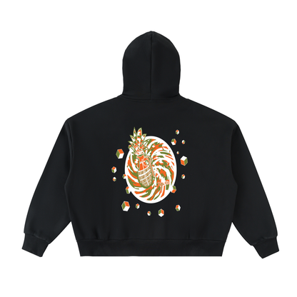 Fleeced Full-Zip Boxy Hoodie