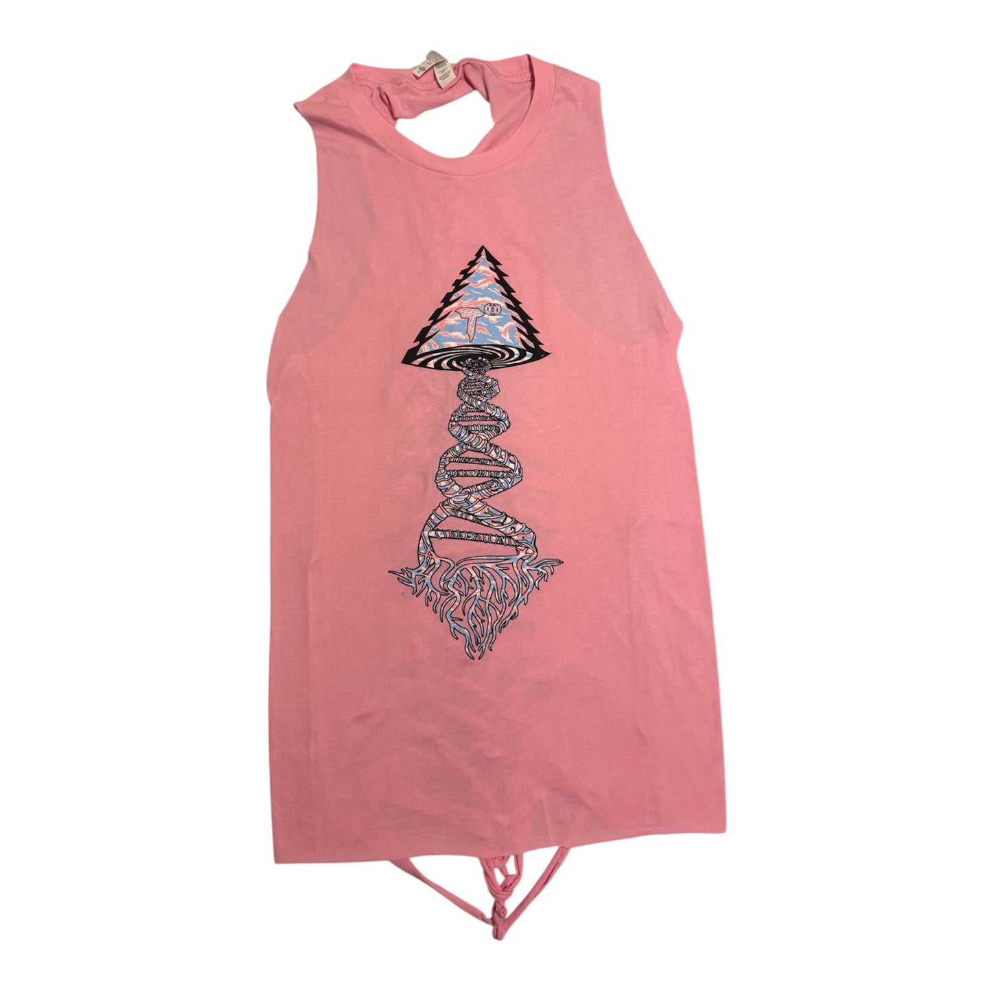 52% Cotton 48% Poly Custom SIDE & BACK cut up Pink Bella Canvas Shirt