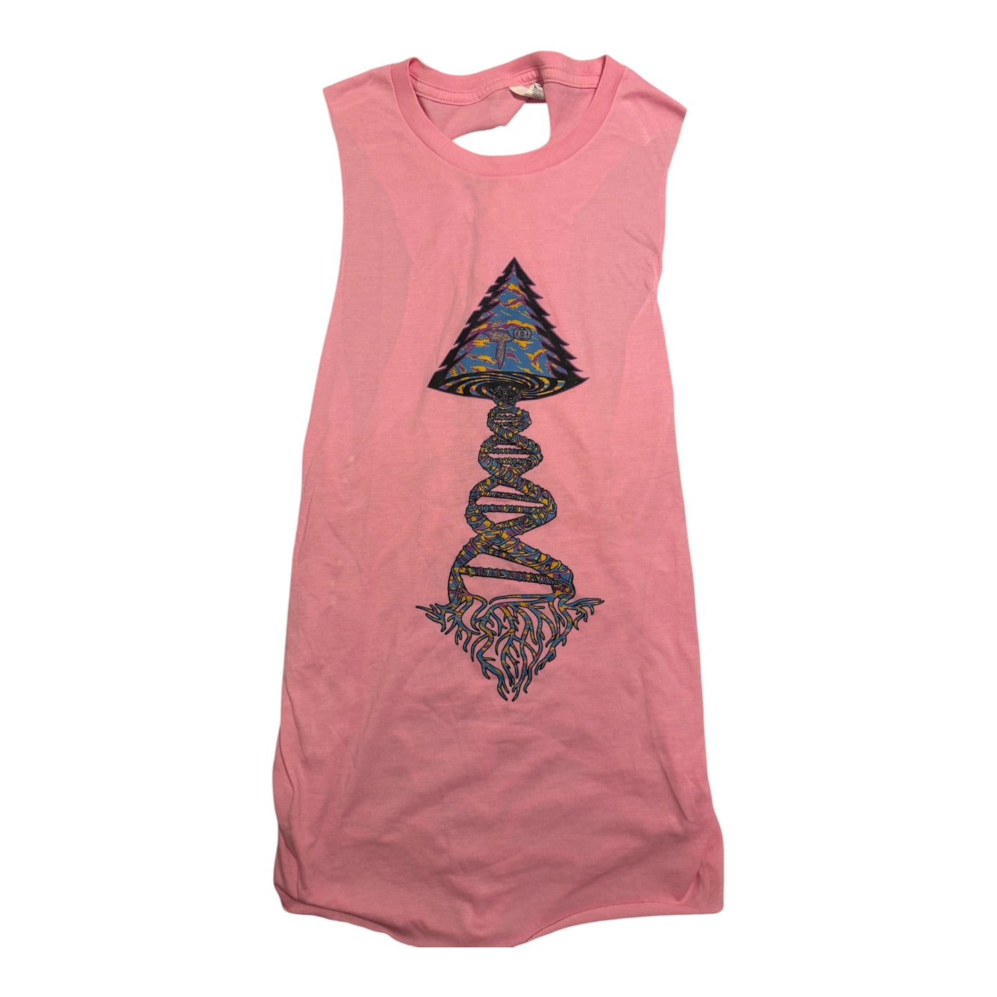 52% Cotton 48% Poly Pink Custom  back Cut up Bella Canvas Shirt