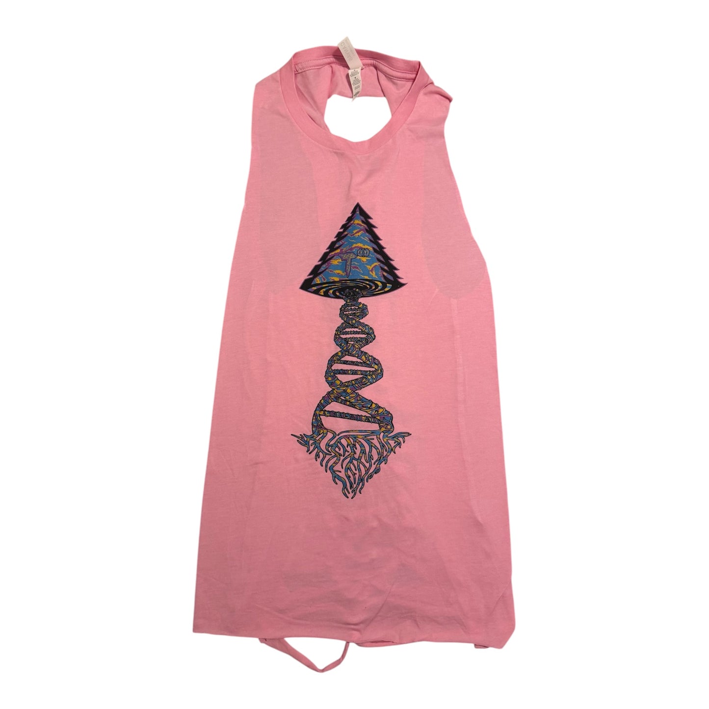 52% Cotton 48% Poly Custom Cut up BACK Pink Bella Canvas Shirt