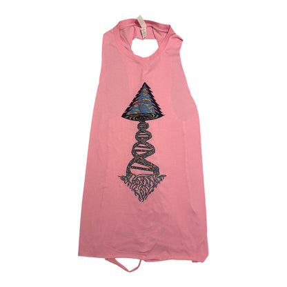 52% Cotton 48% Poly Custom Cut up BACK Pink Bella Canvas Shirt
