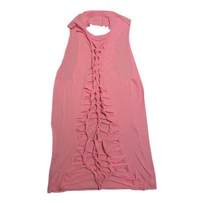 52% Cotton 48% Poly Custom Cut up BACK Pink Bella Canvas Shirt