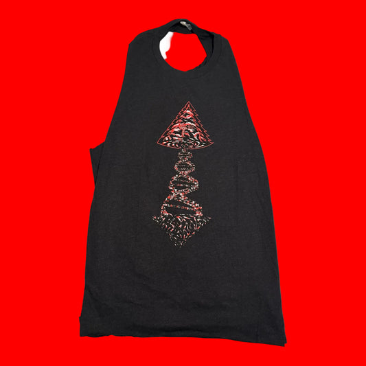 This design reflects the fact that our body is a alkaline tree battery that swirls like a vortex. "Blood Clot Edition" Tree of life Vortex. Limited edition BACK CUT UP.