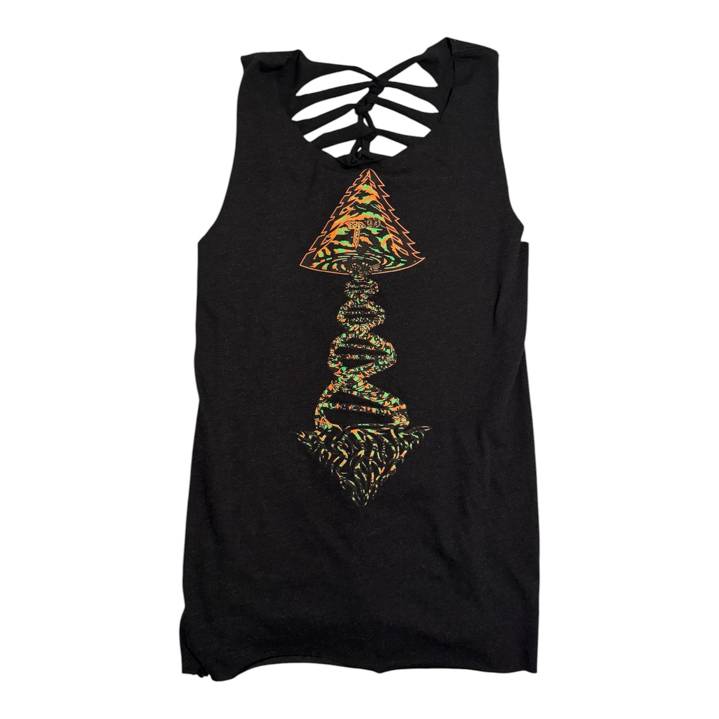 90% Cotton 10% Poly CUSTOM BACK Cut up Heather Black Bella Canvas Shirt