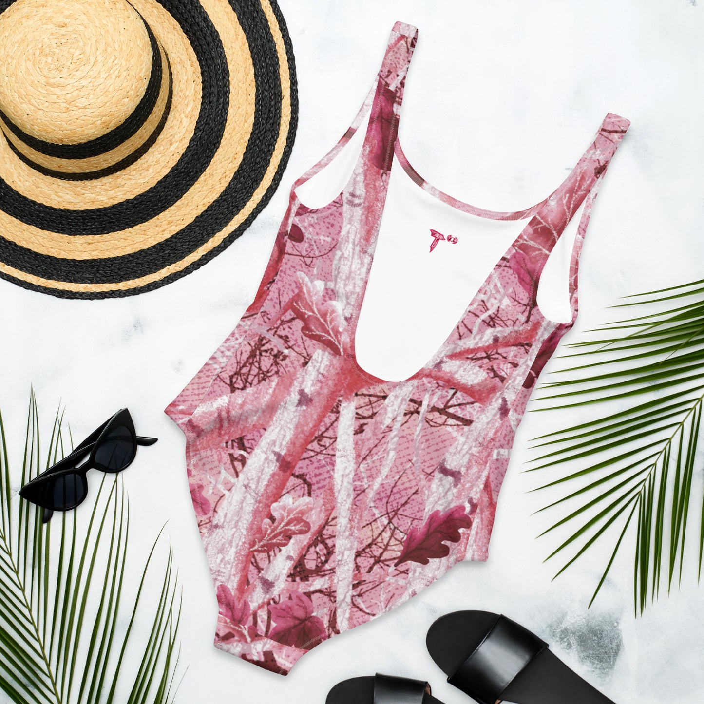 One-Piece Swimsuit "Tango Pink Real Tree"