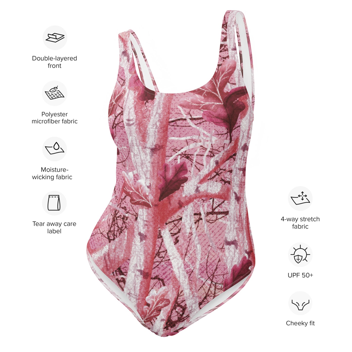 One-Piece Swimsuit "Tango Pink Real Tree"