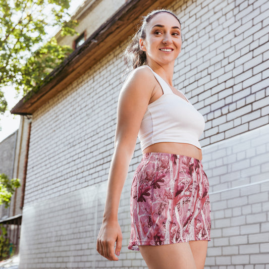 Women’s Recycled Athletic Shorts "Tango Pink Real Tree"