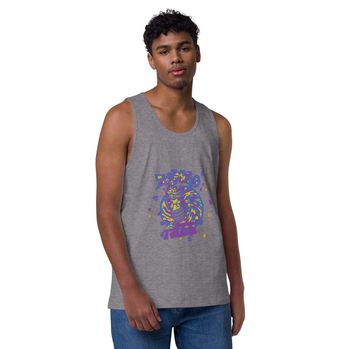 Heritage Men’s premium tank top "Digi The Pineapple Grenade Vortex" Digital Stylin' Edition