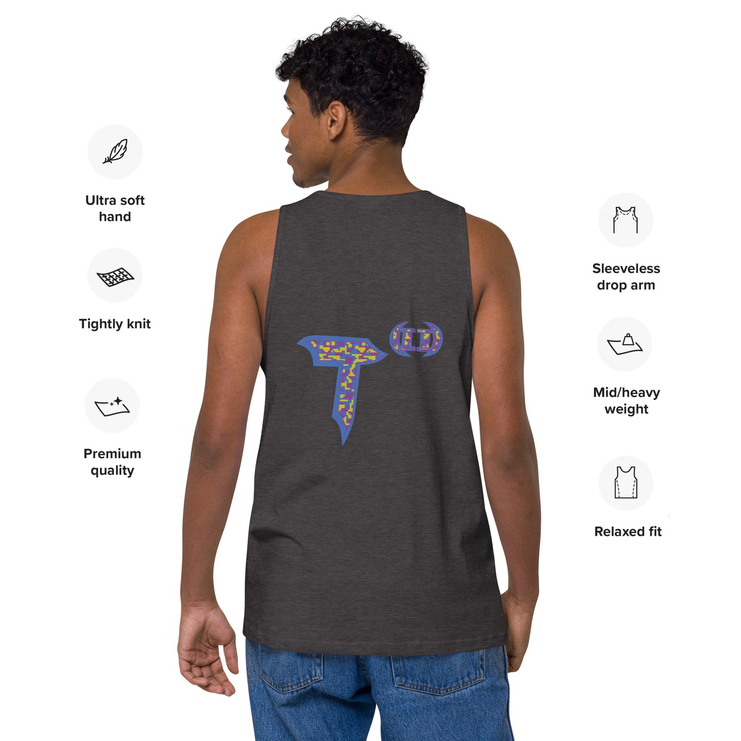 Heritage Men’s premium tank top "Digi The Pineapple Grenade Vortex" Digital Stylin' Edition