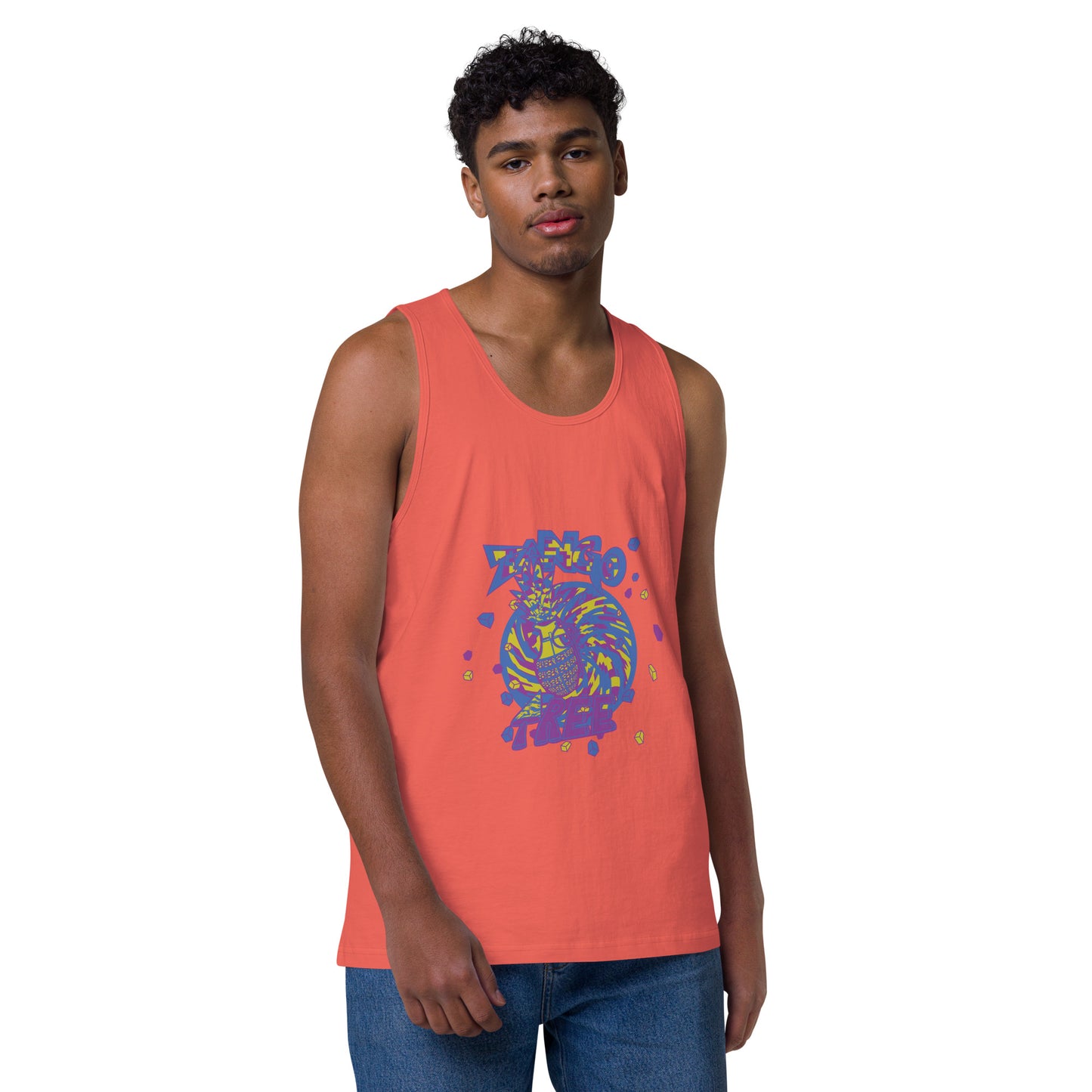 Heritage Men’s premium tank top "Digi The Pineapple Grenade Vortex" Digital Stylin' Edition