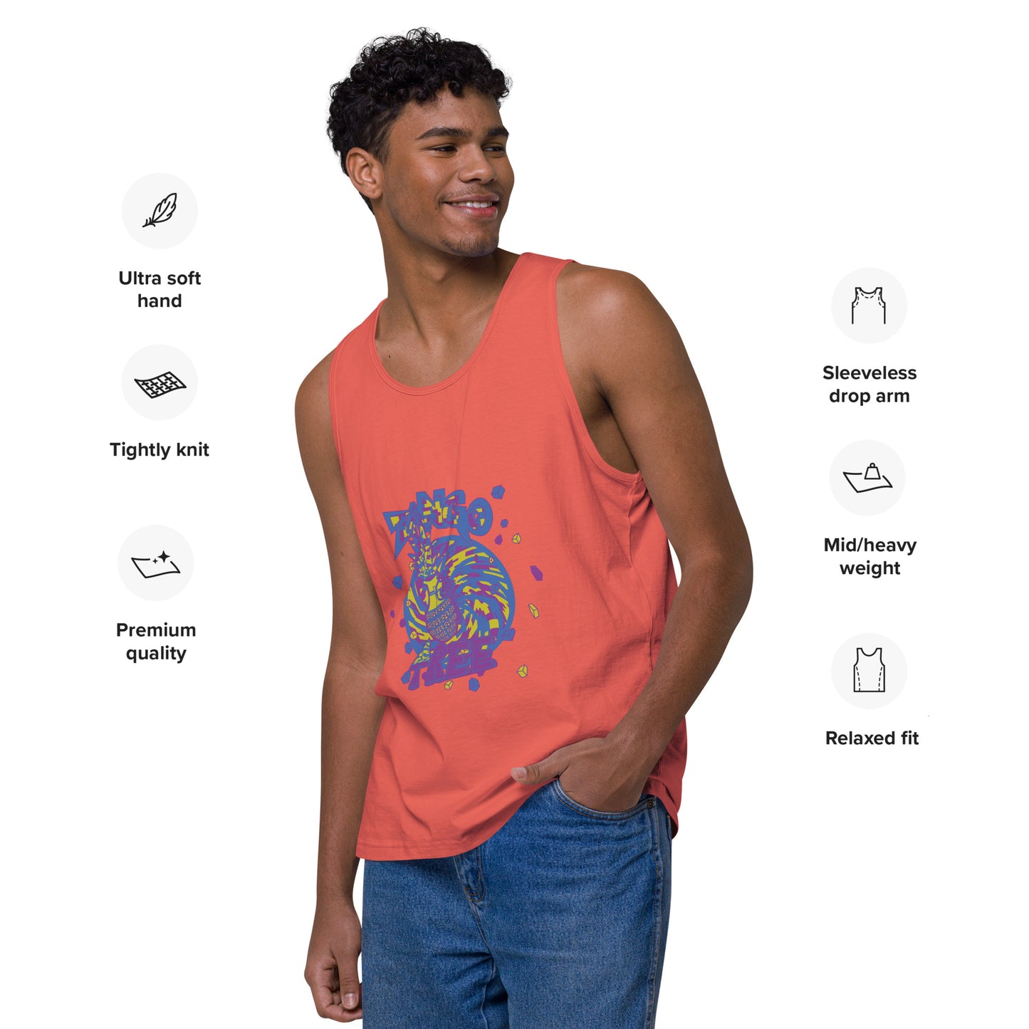 Heritage Men’s premium tank top "Digi The Pineapple Grenade Vortex" Digital Stylin' Edition