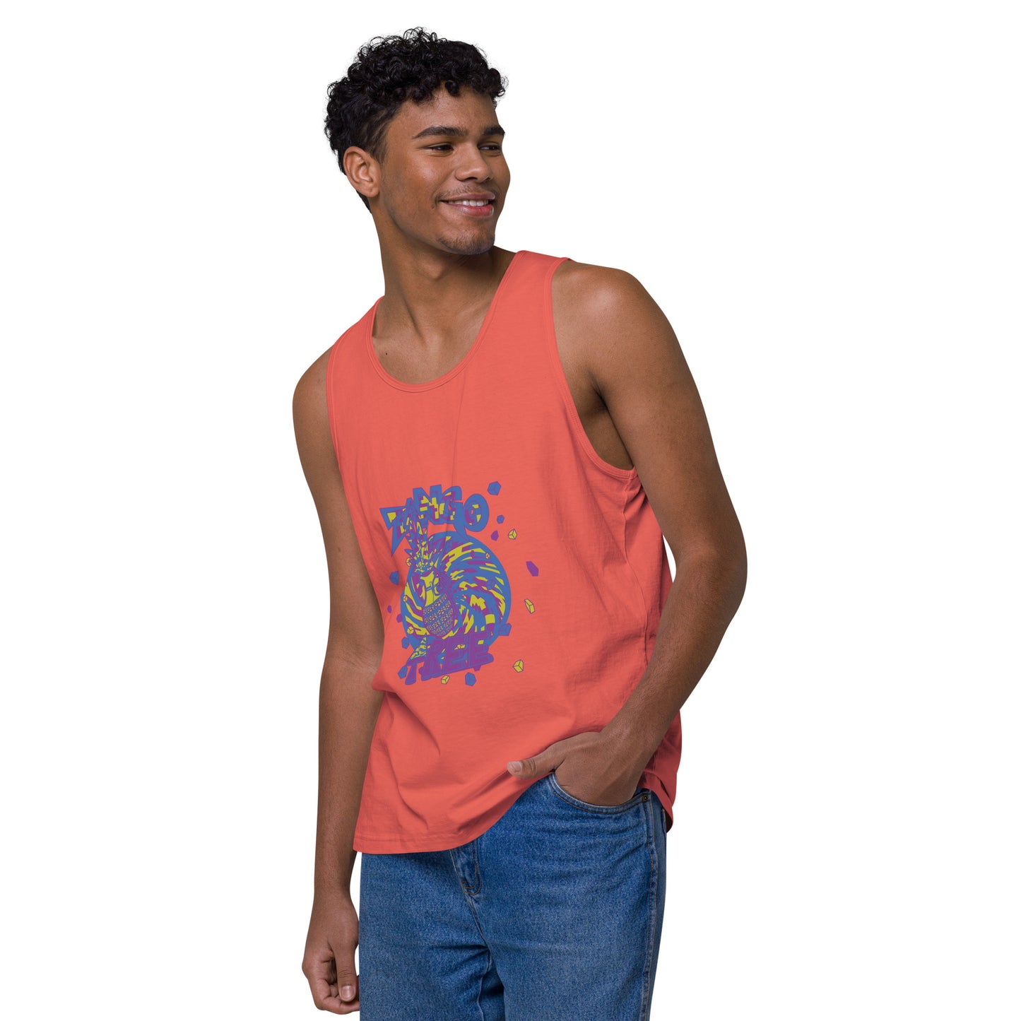 Heritage Men’s premium tank top "Digi The Pineapple Grenade Vortex" Digital Stylin' Edition