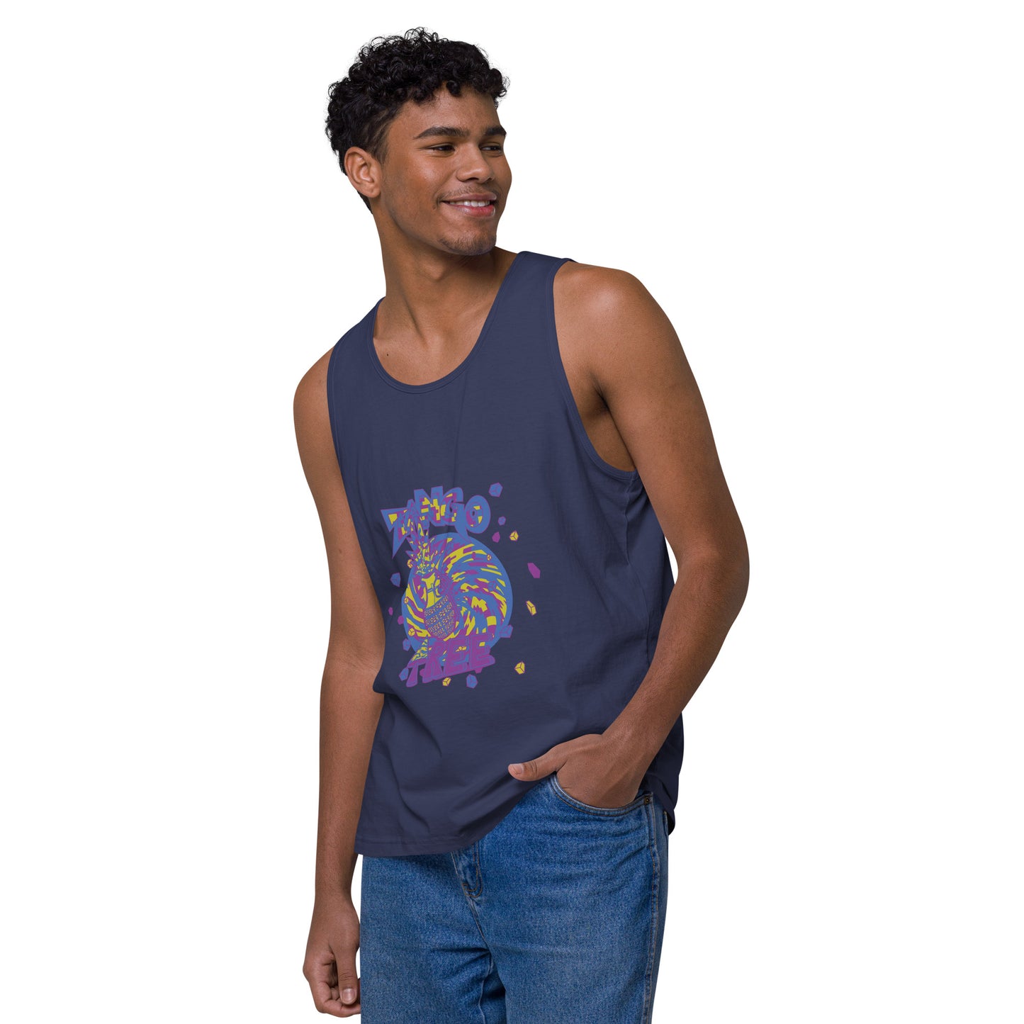 Heritage Men’s premium tank top "Digi The Pineapple Grenade Vortex" Digital Stylin' Edition