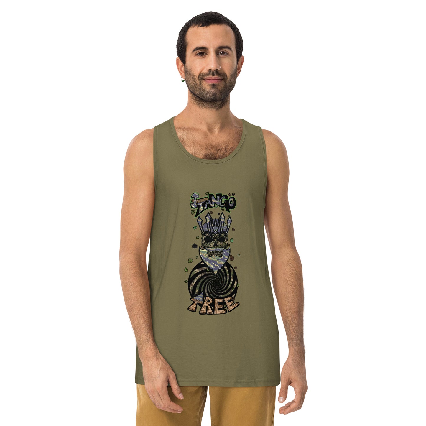 Heritage Men’s premium tank top "King Of The Vortex" Tiger Stripe Can't See Me Edition