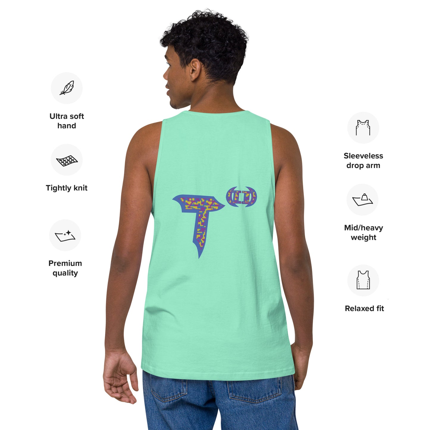 Heritage Men’s premium tank top "Digi The Pineapple Grenade Vortex" Digital Stylin' Edition