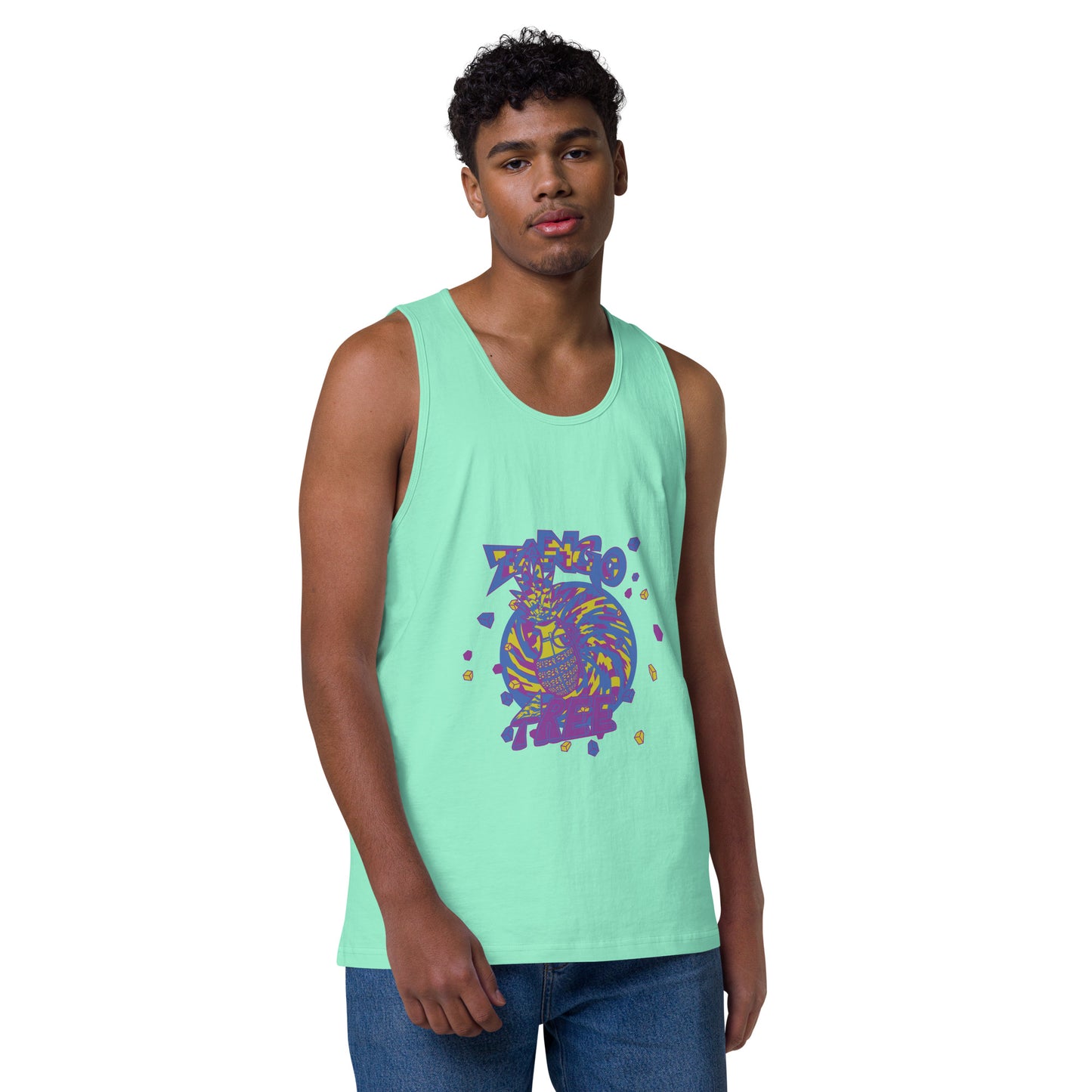 Heritage Men’s premium tank top "Digi The Pineapple Grenade Vortex" Digital Stylin' Edition