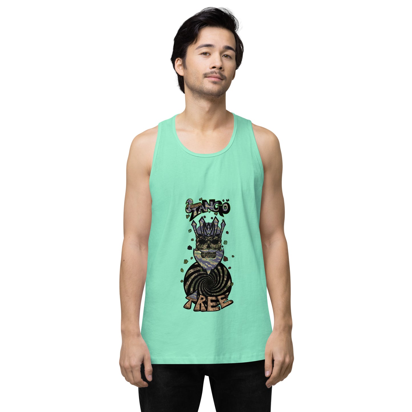 Heritage Men’s premium tank top "King Of The Vortex" Tiger Stripe Can't See Me Edition