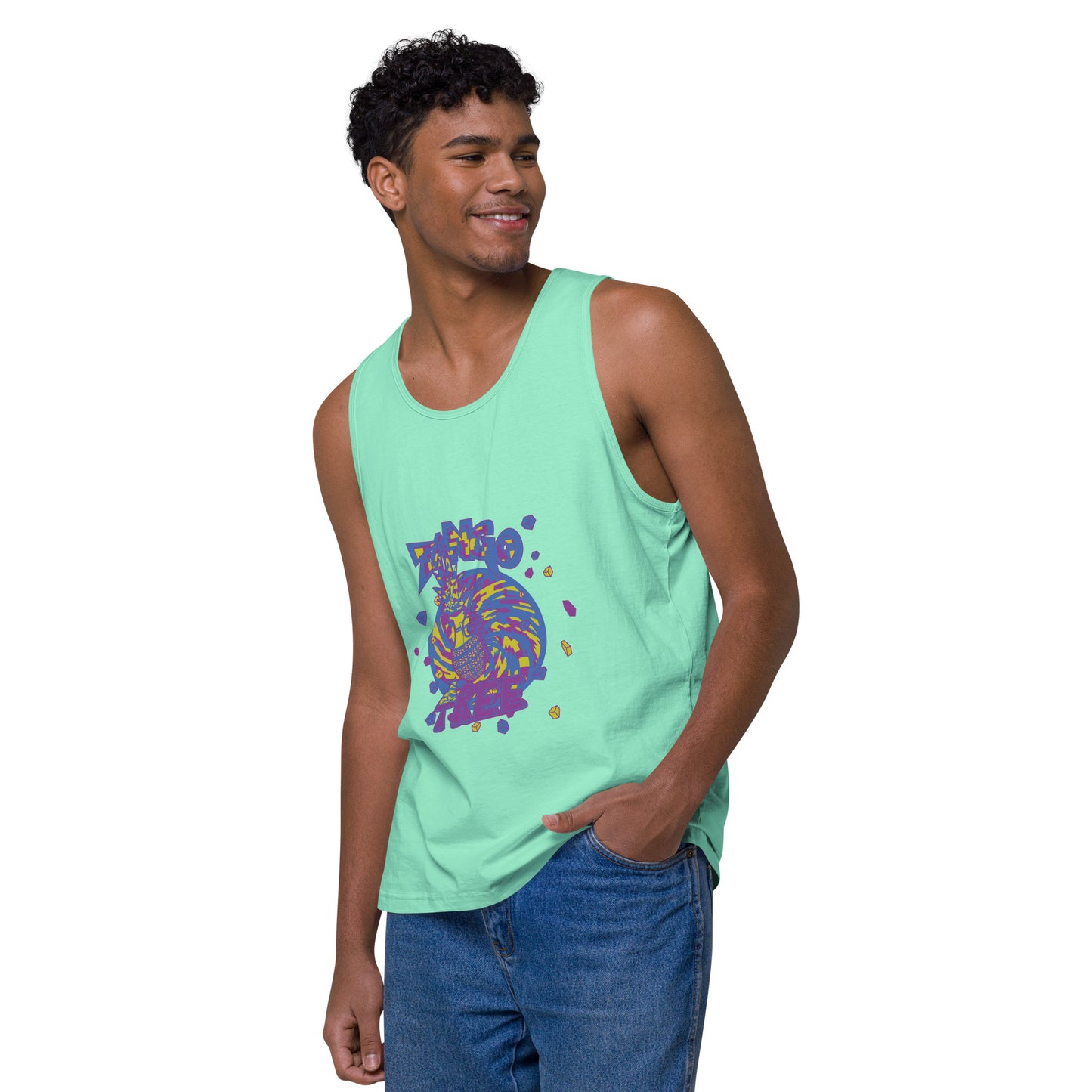 Heritage Men’s premium tank top "Digi The Pineapple Grenade Vortex" Digital Stylin' Edition