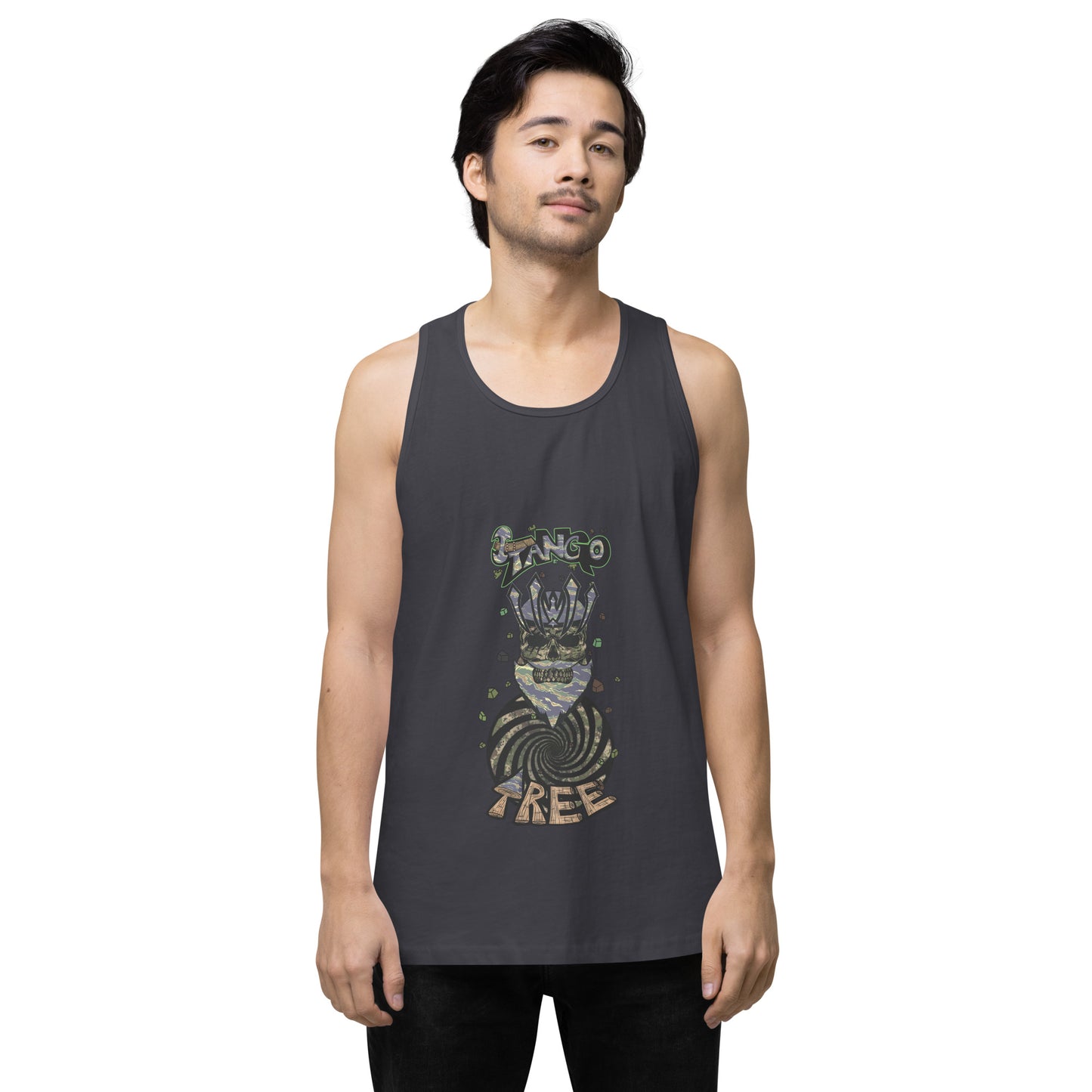 Heritage Men’s premium tank top "King Of The Vortex" Tiger Stripe Can't See Me Edition