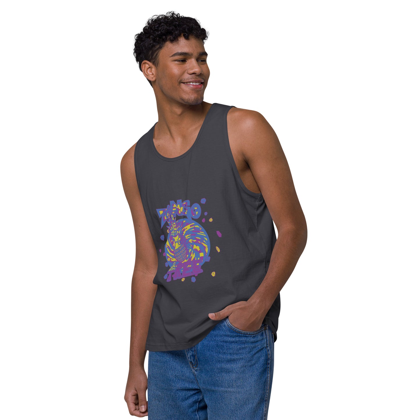 Heritage Men’s premium tank top "Digi The Pineapple Grenade Vortex" Digital Stylin' Edition