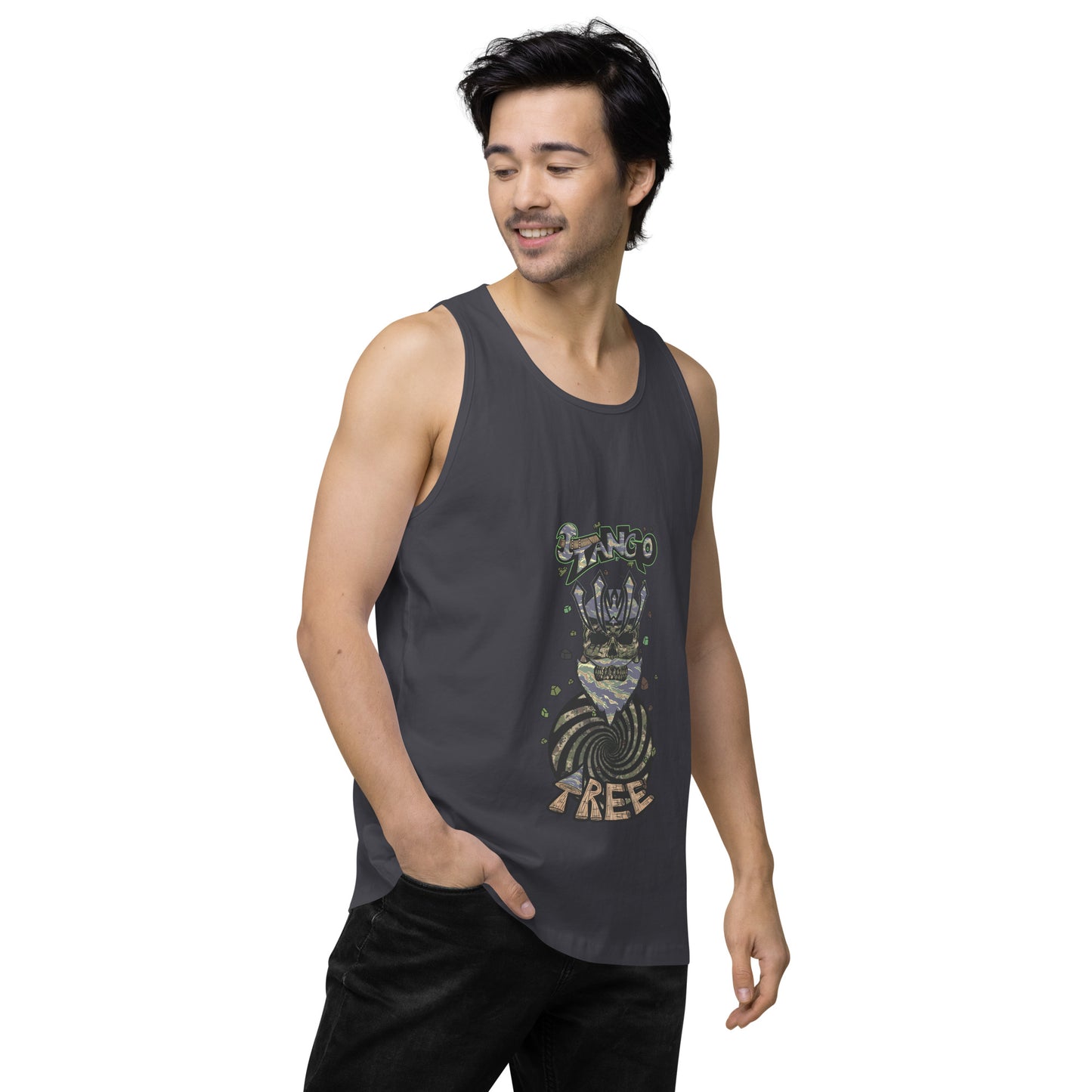 Heritage Men’s premium tank top "King Of The Vortex" Tiger Stripe Can't See Me Edition