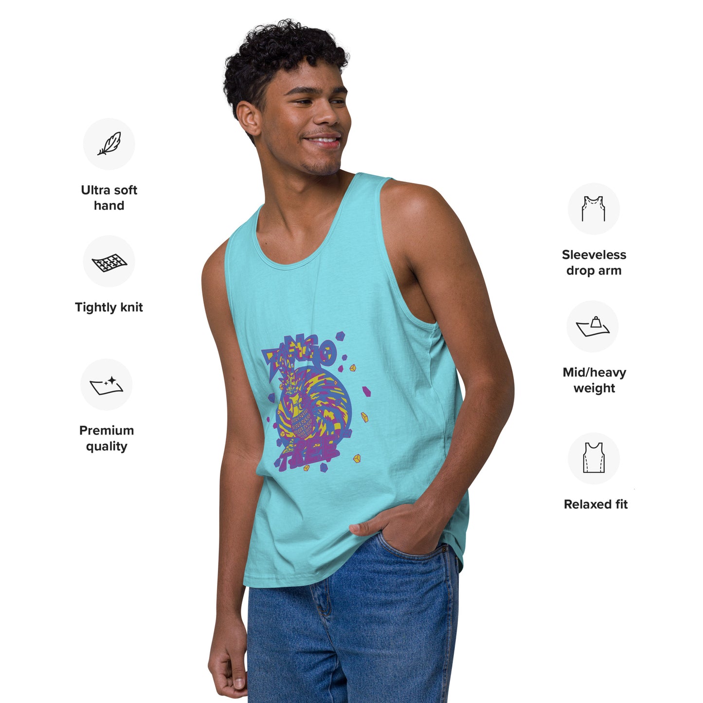 Heritage Men’s premium tank top "Digi The Pineapple Grenade Vortex" Digital Stylin' Edition