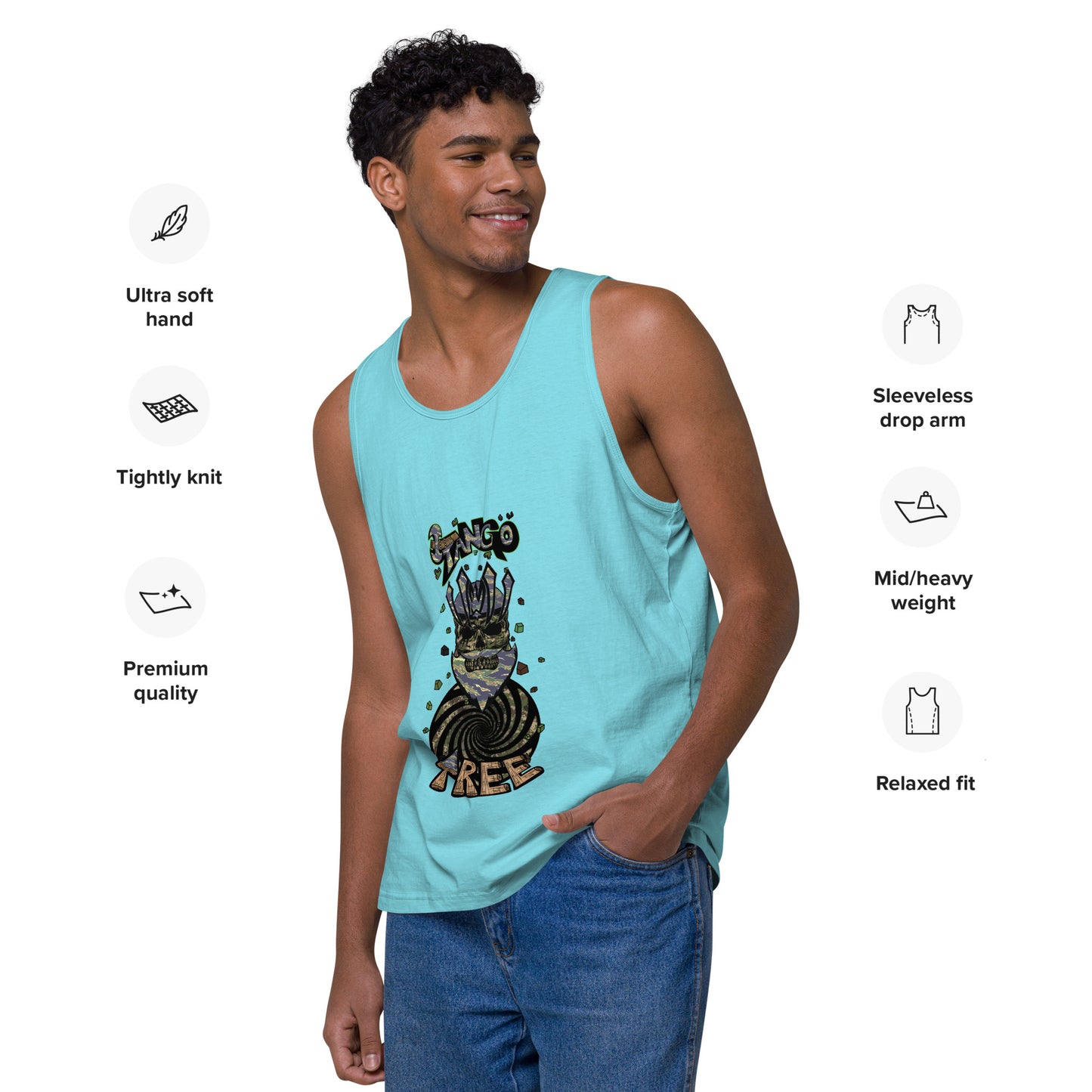 Heritage Men’s premium tank top "King Of The Vortex" Tiger Stripe Can't See Me Edition