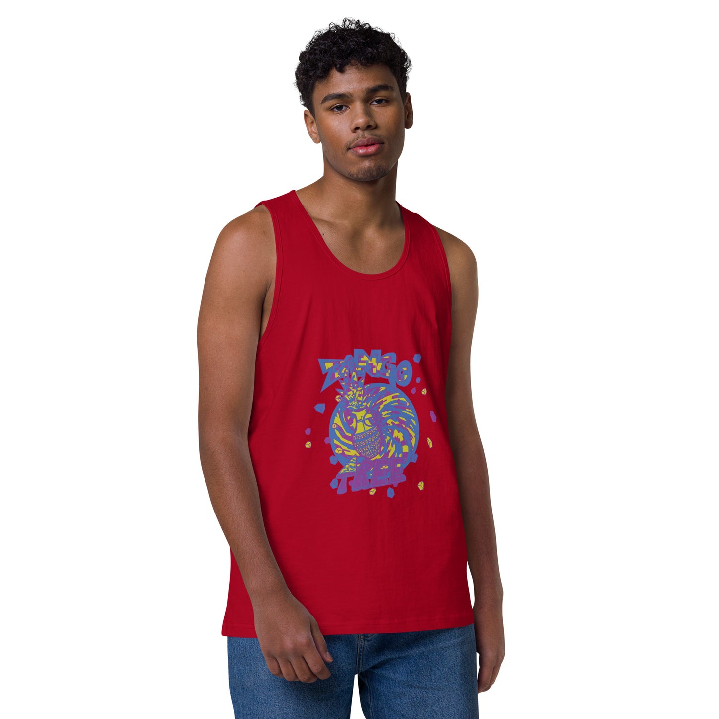 Heritage Men’s premium tank top "Digi The Pineapple Grenade Vortex" Digital Stylin' Edition