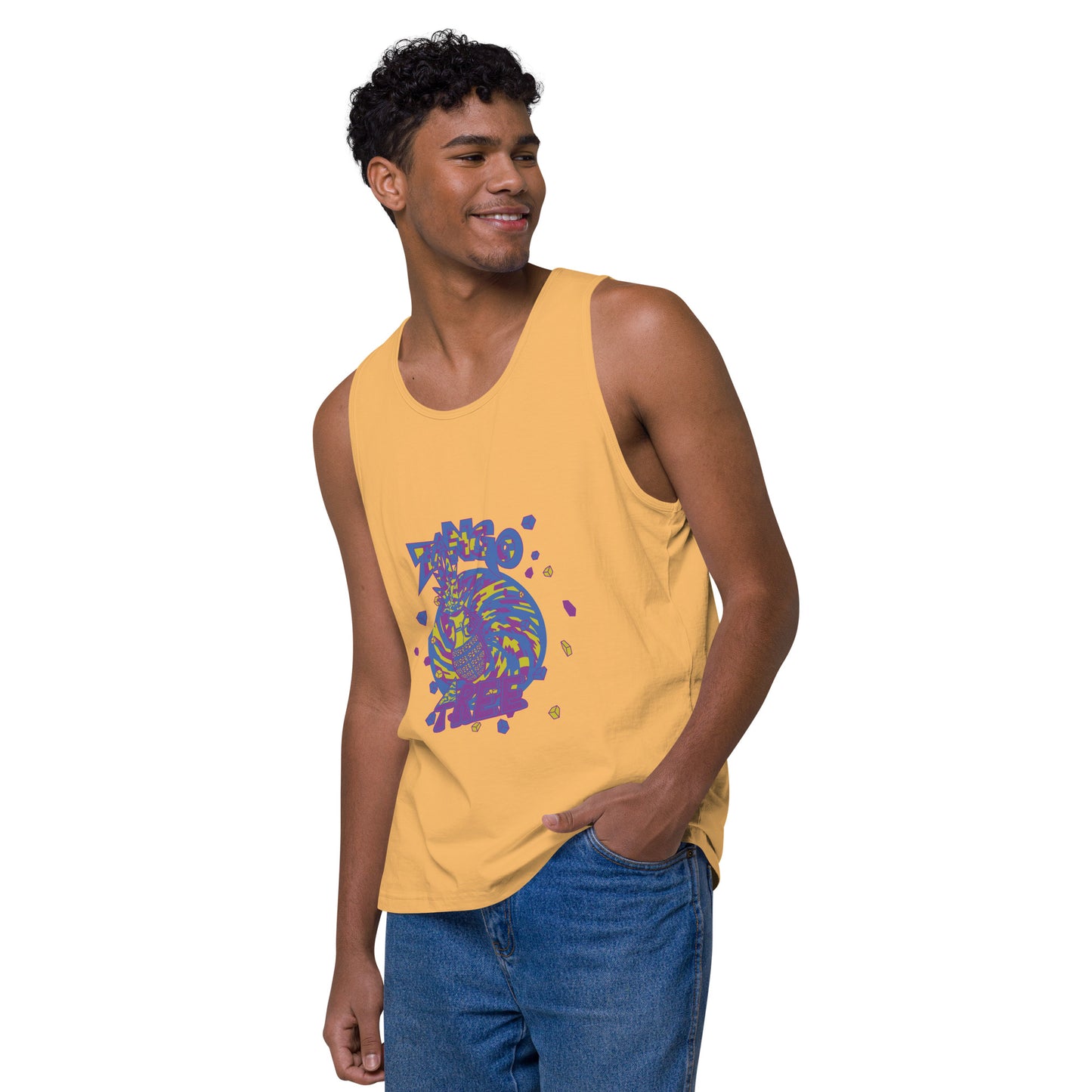 Heritage Men’s premium tank top "Digi The Pineapple Grenade Vortex" Digital Stylin' Edition