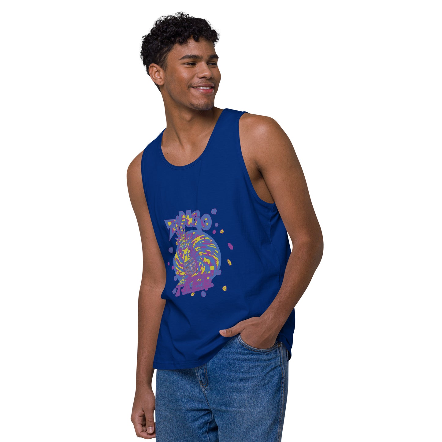 Heritage Men’s premium tank top "Digi The Pineapple Grenade Vortex" Digital Stylin' Edition