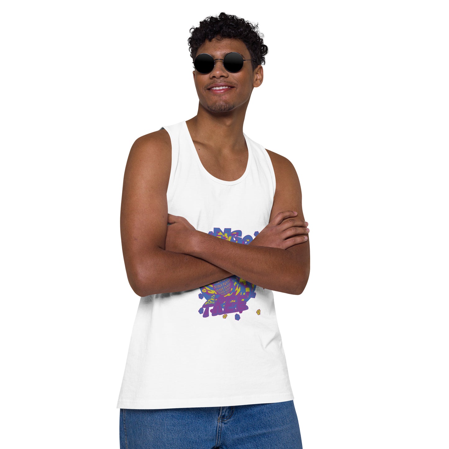 Heritage Men’s premium tank top "Digi The Pineapple Grenade Vortex" Digital Stylin' Edition